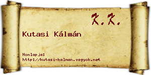 Kutasi Kálmán névjegykártya